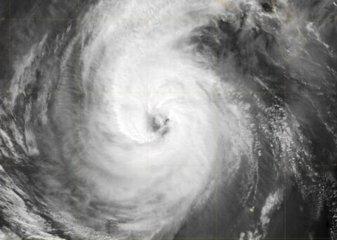 Satellite photo of Hurricane Norbert in 2008,