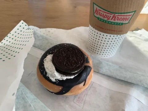 We finally scored our Krispy Kreme eclipse doughnuts! 