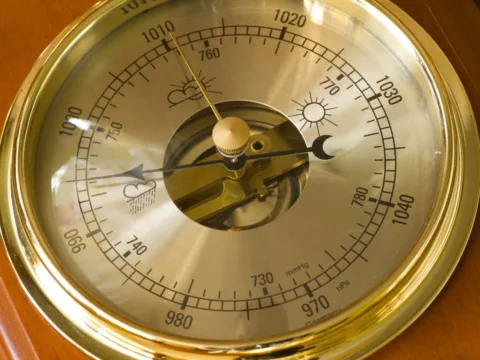 A barometer measures air pressure.