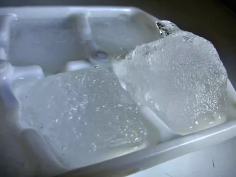 Ice cubes in an ice cube tray -- a secret way to make it snow!