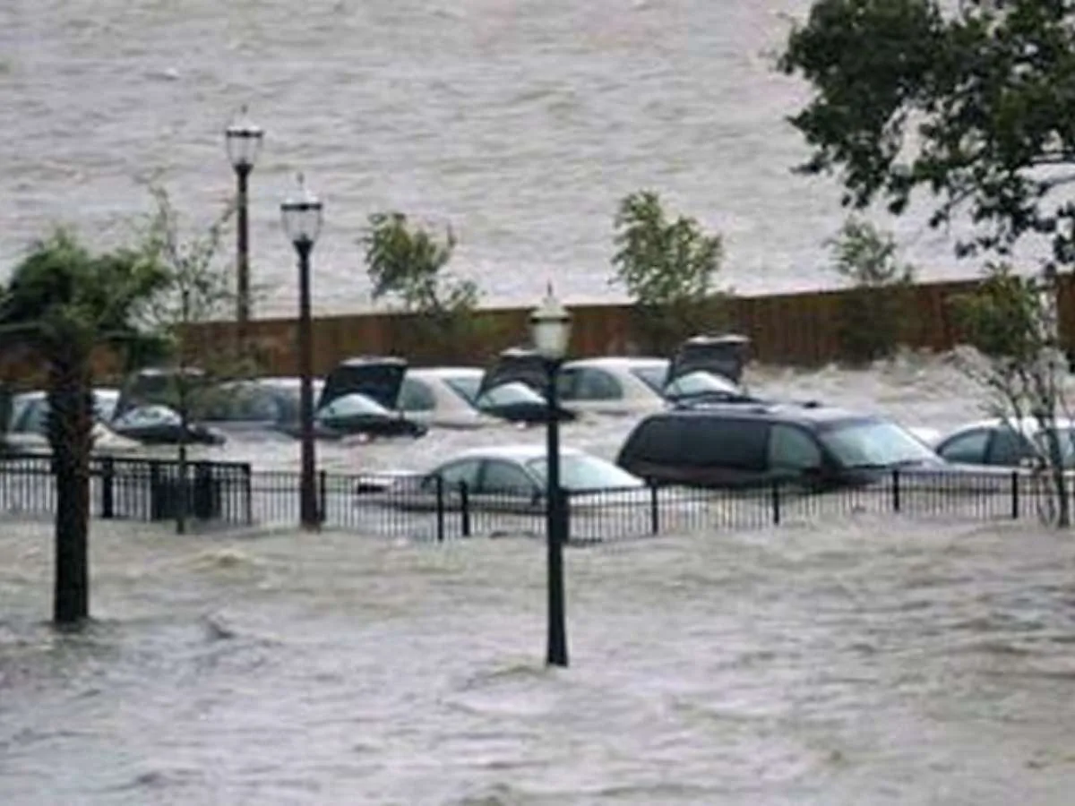 Here you can see the effects of storm surge during Hurricane Katrina. 