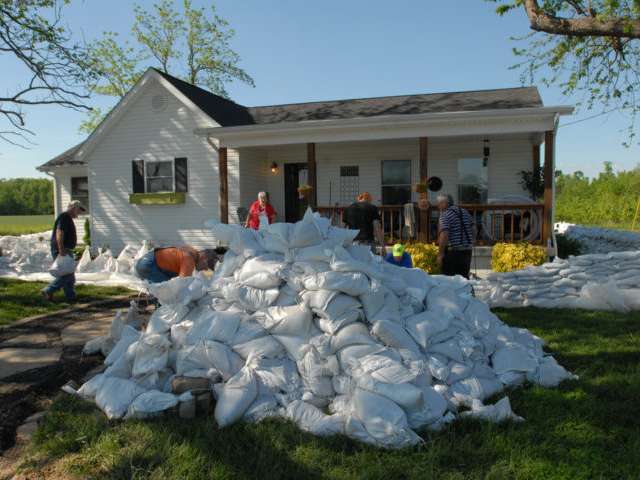 Sand bags can help protect the inside of your house from a dangerous storm surge. Sand bags can help protect homes from a storm surge. 