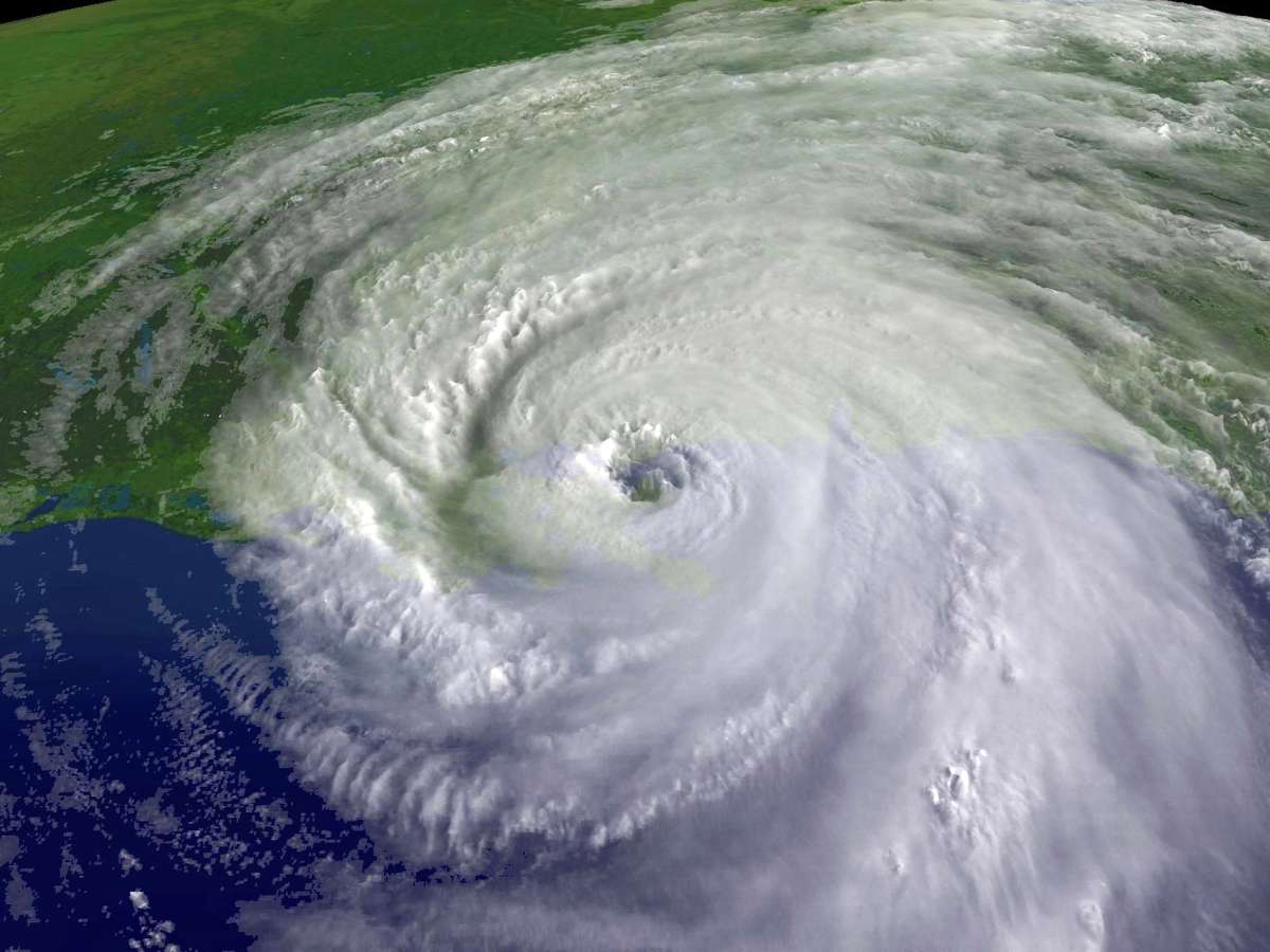 This is a satellite view of hurricane Katrina from 2005.